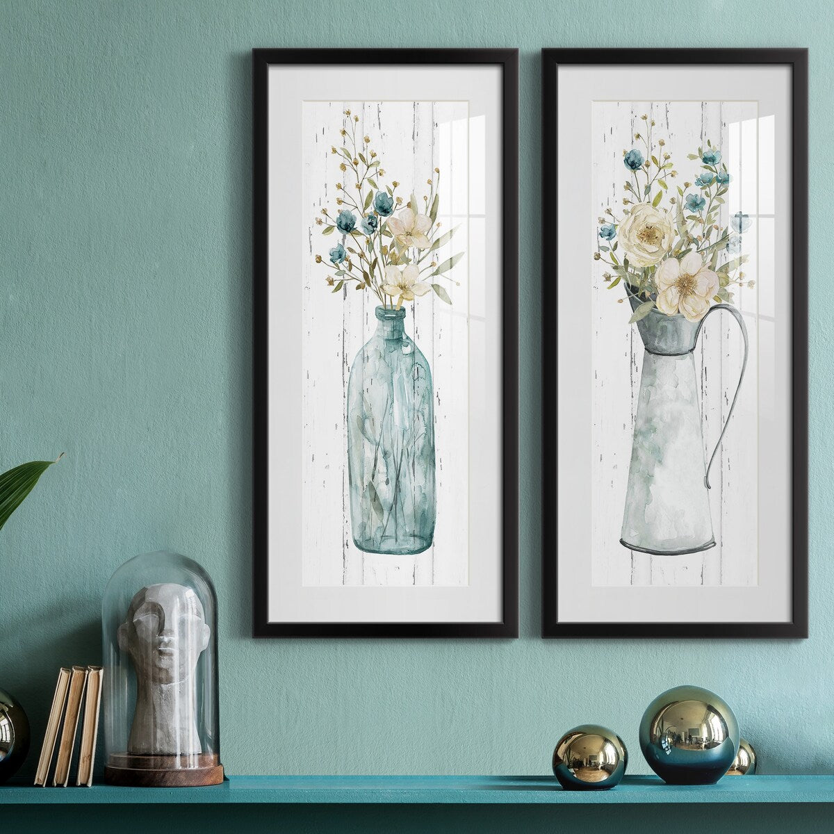 Farmhouse Flower Bouquet I-Premium Gallery Framed Print - Ready to Hang