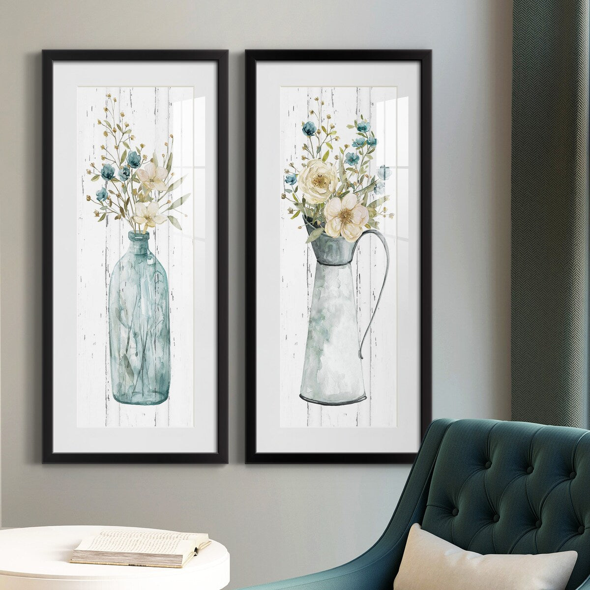 Farmhouse Flower Bouquet I-Premium Gallery Framed Print - Ready to Hang