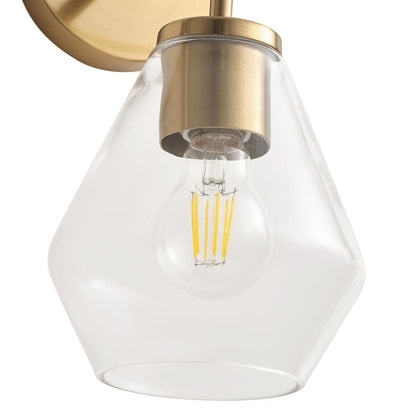 Farmhouse Gold 3-Light Bathroom Glass Vanity Light Fixture Over Mirror