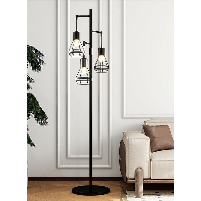 Farmhouse Industrial Floor Lamp Standing Tree Tall Lamp