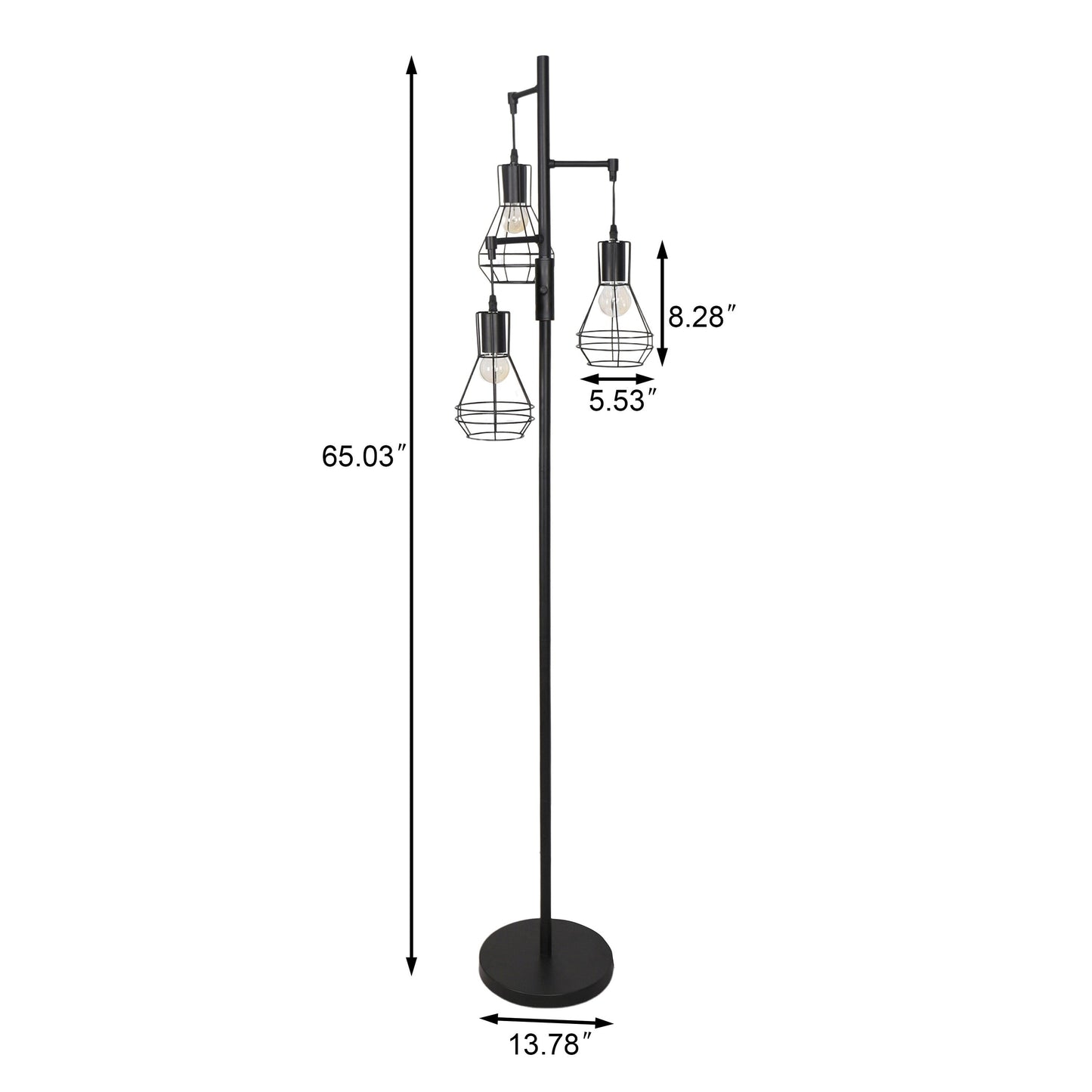 Farmhouse Industrial Floor Lamp Standing Tree Tall Lamp