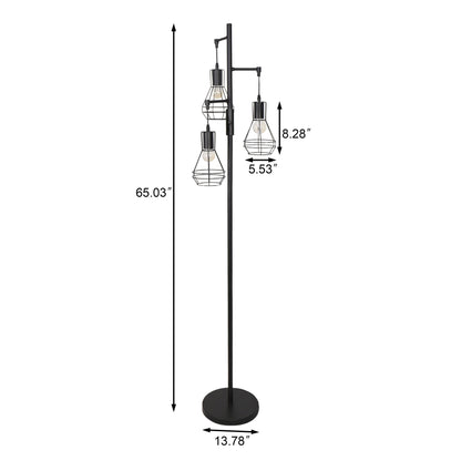 Farmhouse Industrial Floor Lamp Standing Tree Tall Lamp