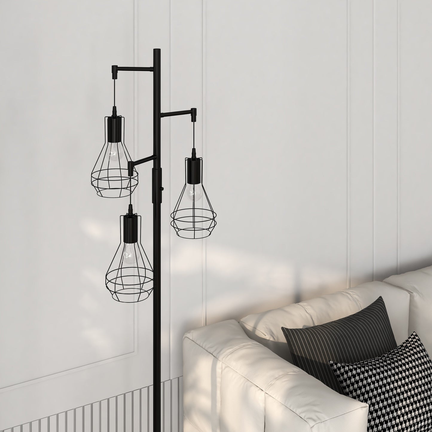 Farmhouse Industrial Floor Lamp Standing Tree Tall Lamp