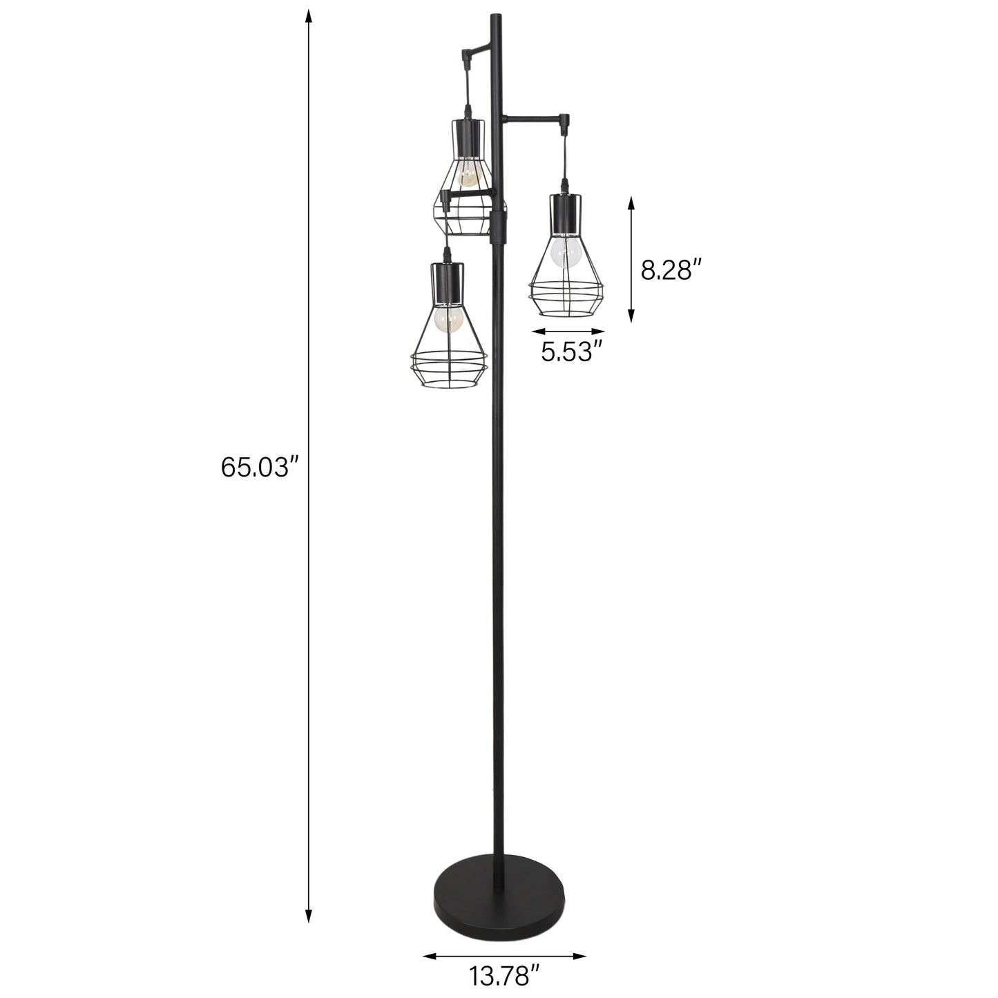 Farmhouse Industrial Floor Lamp Standing Tree Tall Lamp