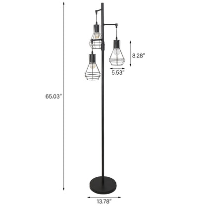 Farmhouse Industrial Floor Lamp Standing Tree Tall Lamp