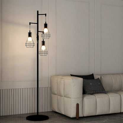 Farmhouse Industrial Floor Lamp Standing Tree Tall Lamp