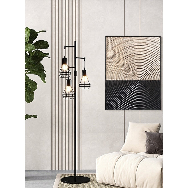 Farmhouse Industrial Floor Lamp Standing Tree Tall Lamp