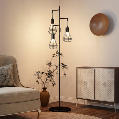 Farmhouse Industrial Floor Lamp Standing Tree Tall Lamp