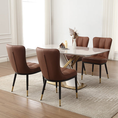 Faux Leather Upholstered Dining Chairs Set of 2/4