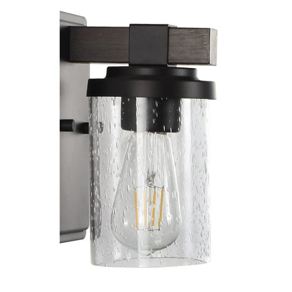 Ferme Iron/Seeded Glass Rustic Farmhouse LED Vanity Light, by JONATHAN Y