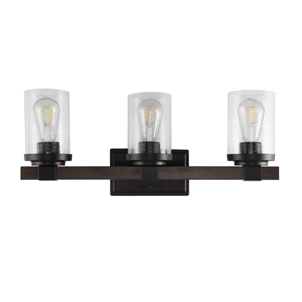 Ferme Iron/Seeded Glass Rustic Farmhouse LED Vanity Light, by JONATHAN Y