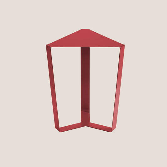 Finity tavolino triangolare per combinazioni modulari in diverse colorazioni rosso dalia
