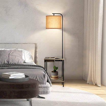 62 inch Floor Lamp with Magazine Desk - Drawer Style