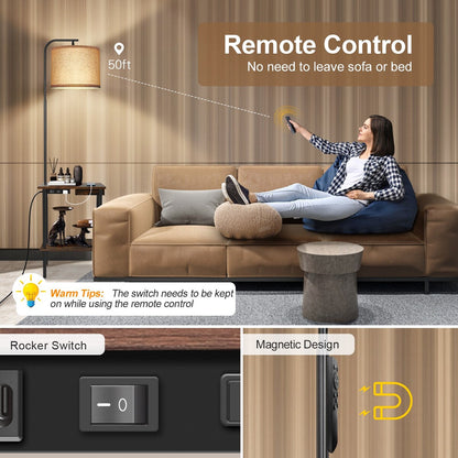 62 inch Floor Lamp with Magazine Desk - Drawer Style