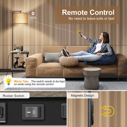 62 inch Floor Lamp with Magazine Desk - Drawer Style