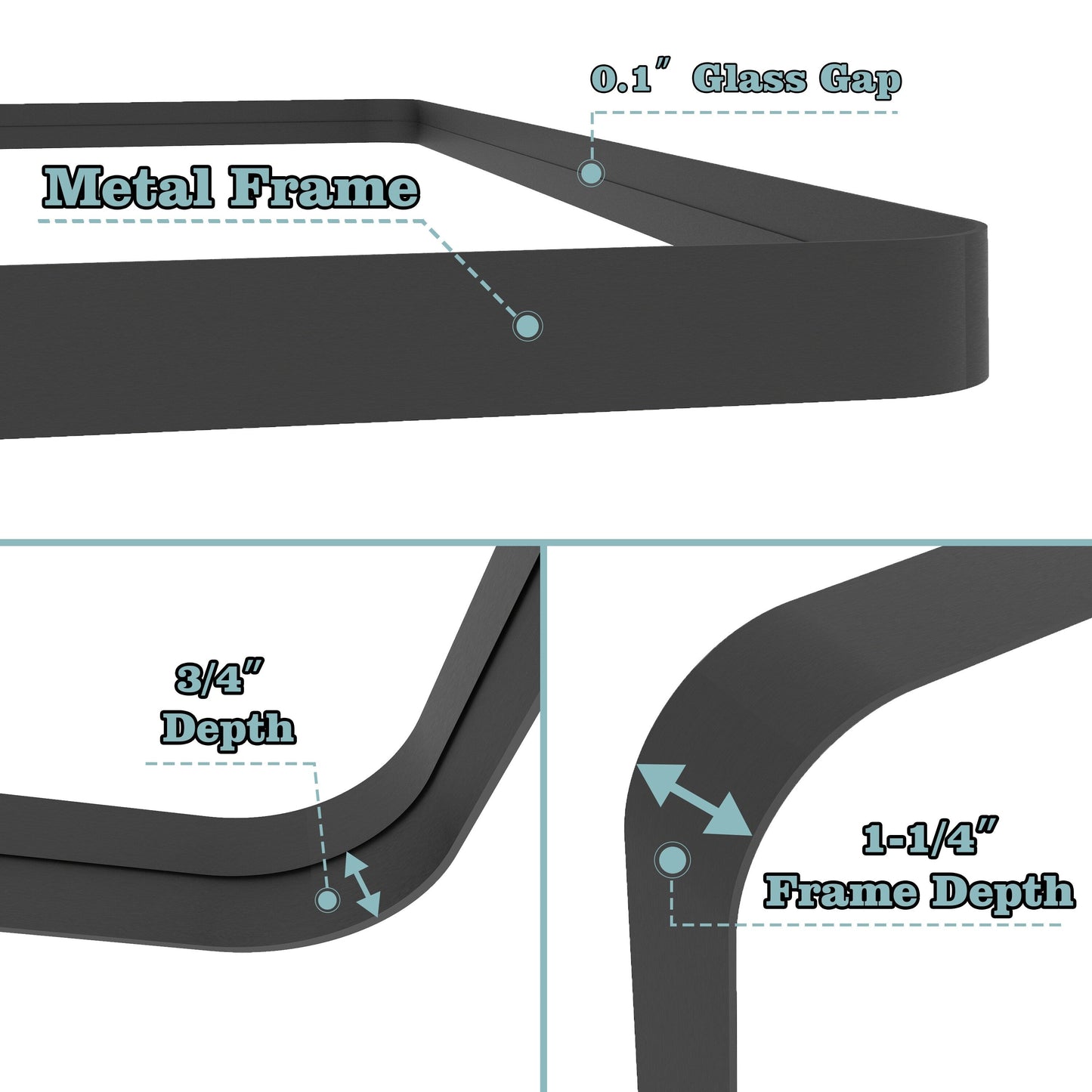 Framed Wall Mounted Bathroom Vanity Mirror