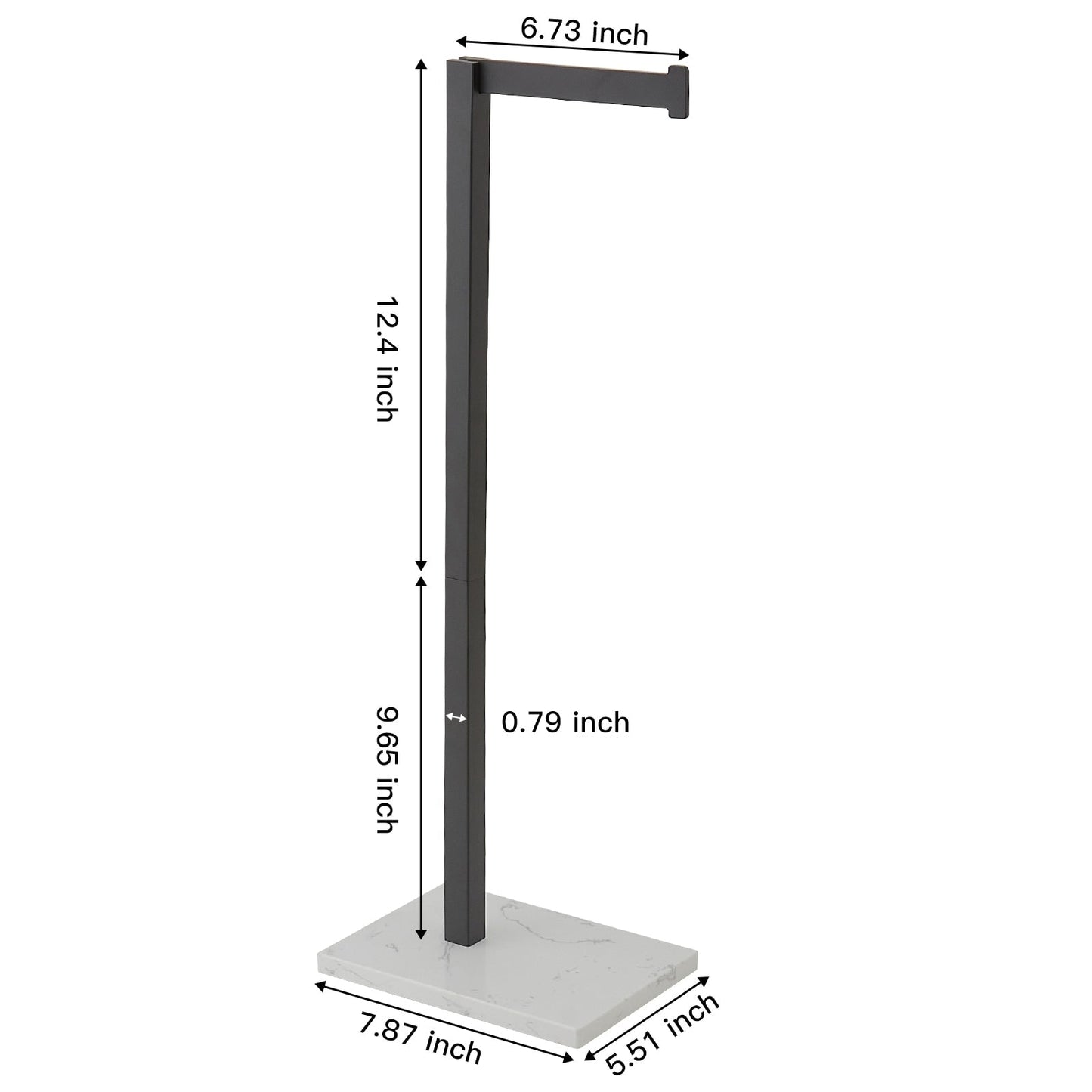 Freestanding Toilet Paper Holder with Natural Marble Base