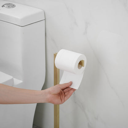Freestanding Toilet Paper Holder with Natural Marble Base
