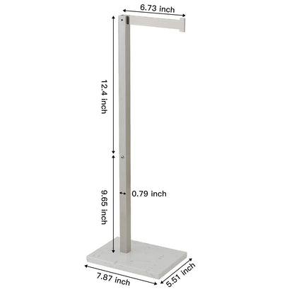 Freestanding Toilet Paper Holder with Natural Marble Base