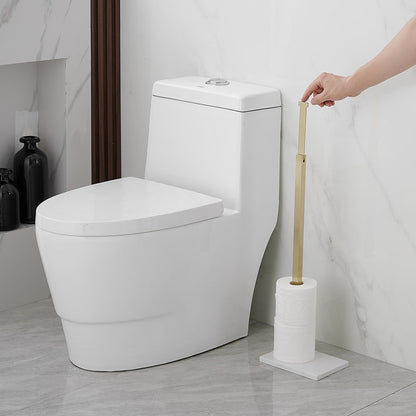 Freestanding Toilet Paper Holder with Natural Marble Base