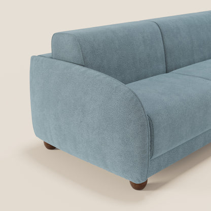 Giglio divano letto angolare con materasso alto 18 cm e penisola contenitore in morbido bouclé impermeabile T07 carta da zucchero 