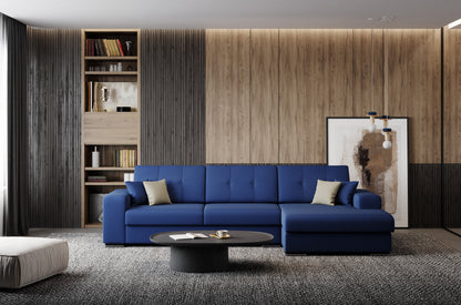 GIOVE Divano angolare Sinistro 293 cm 5 posti in tessuto impermeabile T02 BEIGE