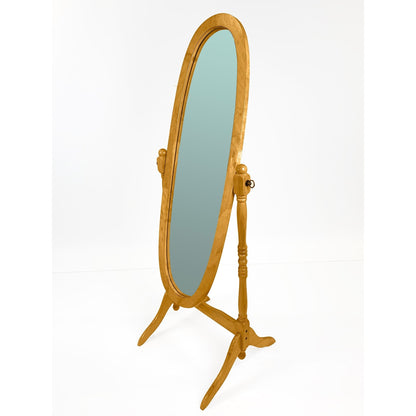 GTU Furniture Swivel Adjustable Full-Length Standing Oval Wood Cheval Floor Mirror