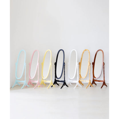 GTU Furniture Swivel Adjustable Full-Length Standing Oval Wood Cheval Floor Mirror