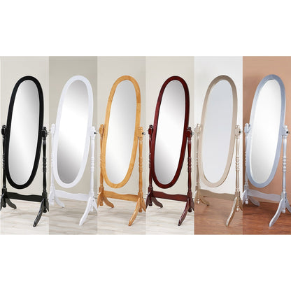GTU Furniture Swivel Adjustable Full-Length Standing Oval Wood Cheval Floor Mirror