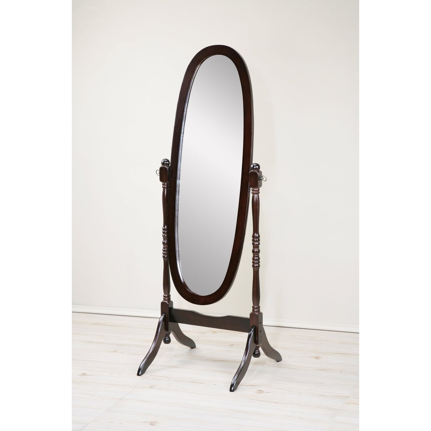GTU Furniture Swivel Adjustable Full-Length Standing Oval Wood Cheval Floor Mirror