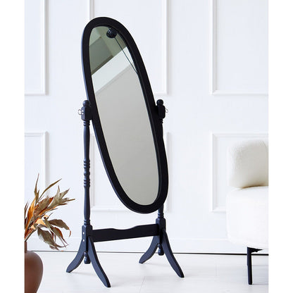 GTU Furniture Swivel Adjustable Full-Length Standing Oval Wood Cheval Floor Mirror