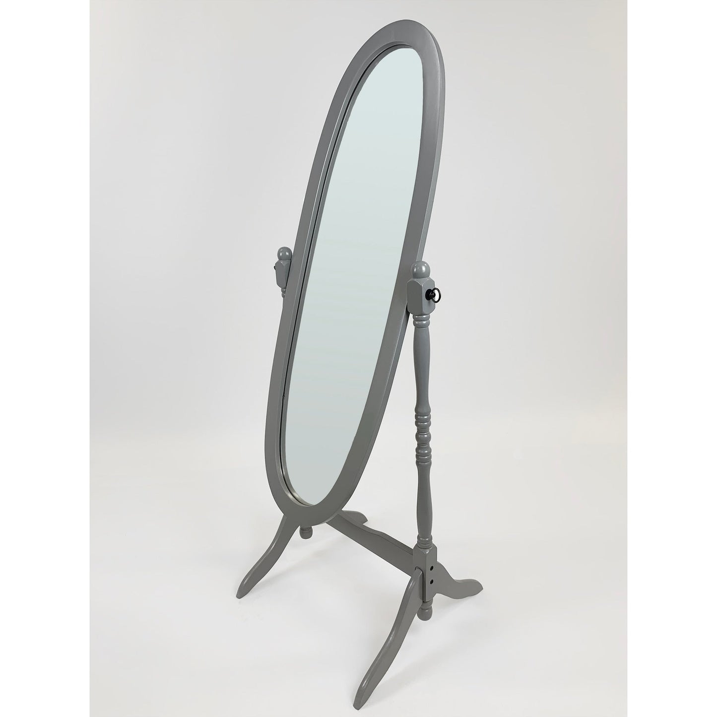 GTU Furniture Swivel Adjustable Full-Length Standing Oval Wood Cheval Floor Mirror