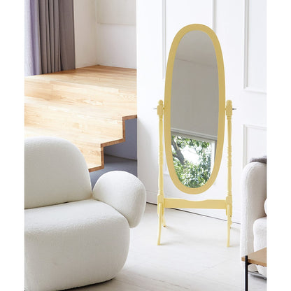 GTU Furniture Swivel Adjustable Full-Length Standing Oval Wood Cheval Floor Mirror