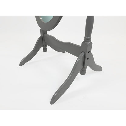 GTU Furniture Swivel Adjustable Full-Length Standing Oval Wood Cheval Floor Mirror