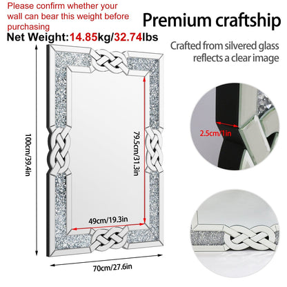 Glam Crystal Accent Diamond Art Wall Mirror