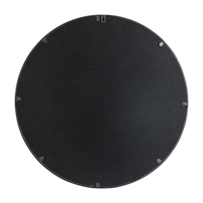 Glitzhome Modern Round/ Arched Black Metal Glass Wall Mounted Mirror Indoor Decor