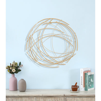 Gold Metal Abstract Swirl Round Wall Decor