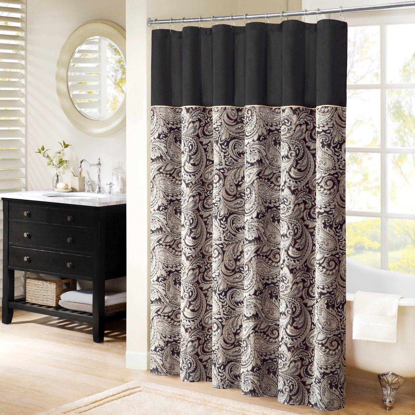 Madison Park Aubrey Jacquard Shower Curtain