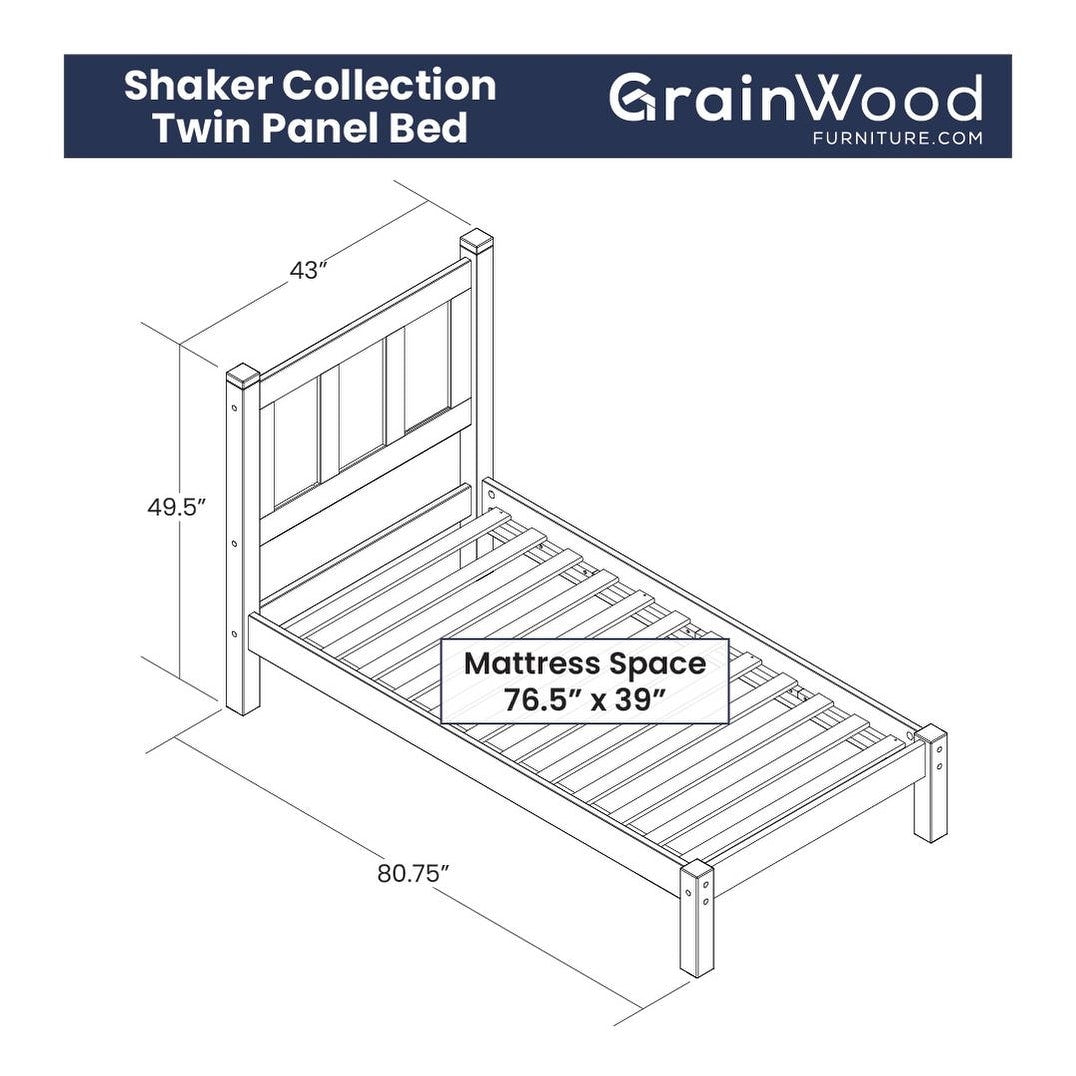 Grain Wood Furniture Shaker Solid Wood Panel Platform Bed