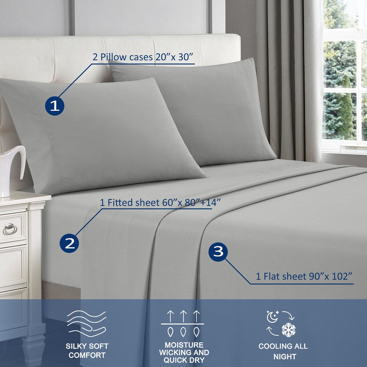 Nanshing 4-Piece Rayon From Bamboo Special Cooling Sheet Set