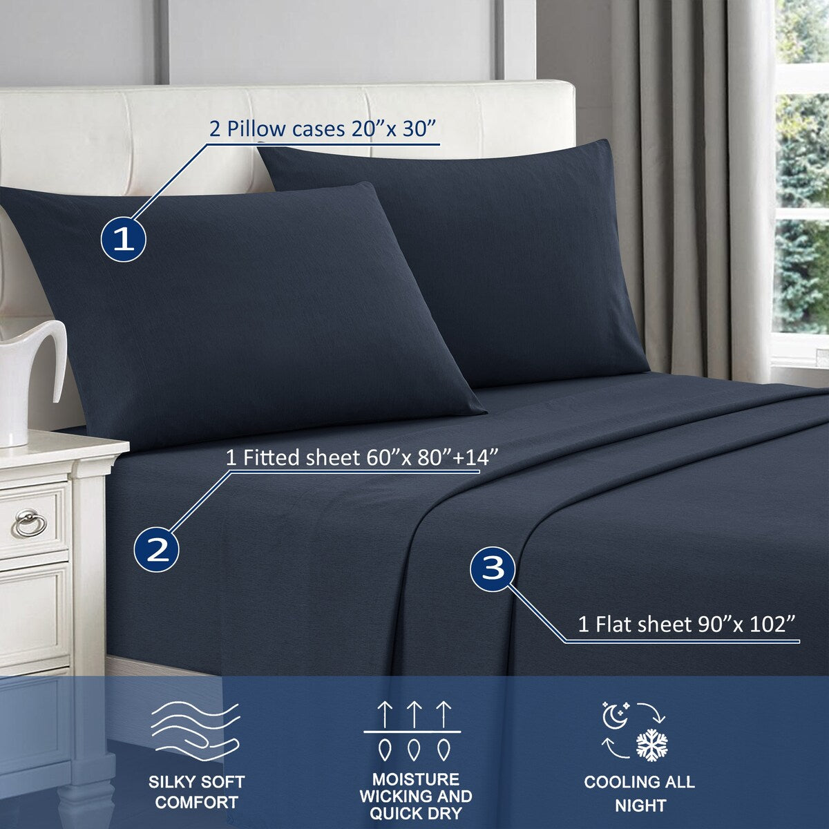 Nanshing 4-Piece Rayon From Bamboo Special Cooling Sheet Set