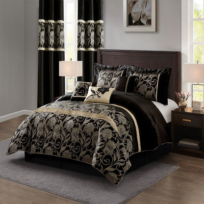 Nanshing Brie 9 Piece Floral Jacquard Comforter Set