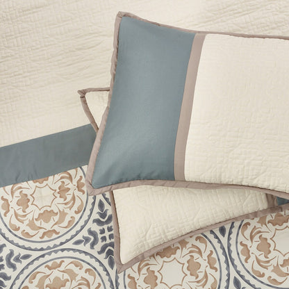 Nanshing Daffodil 7-Piece Medallion Print Comforter Set