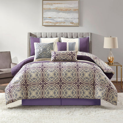 Nanshing Daffodil 7-Piece Medallion Print Comforter Set
