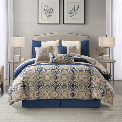 Nanshing Daffodil 7-Piece Medallion Print Comforter Set
