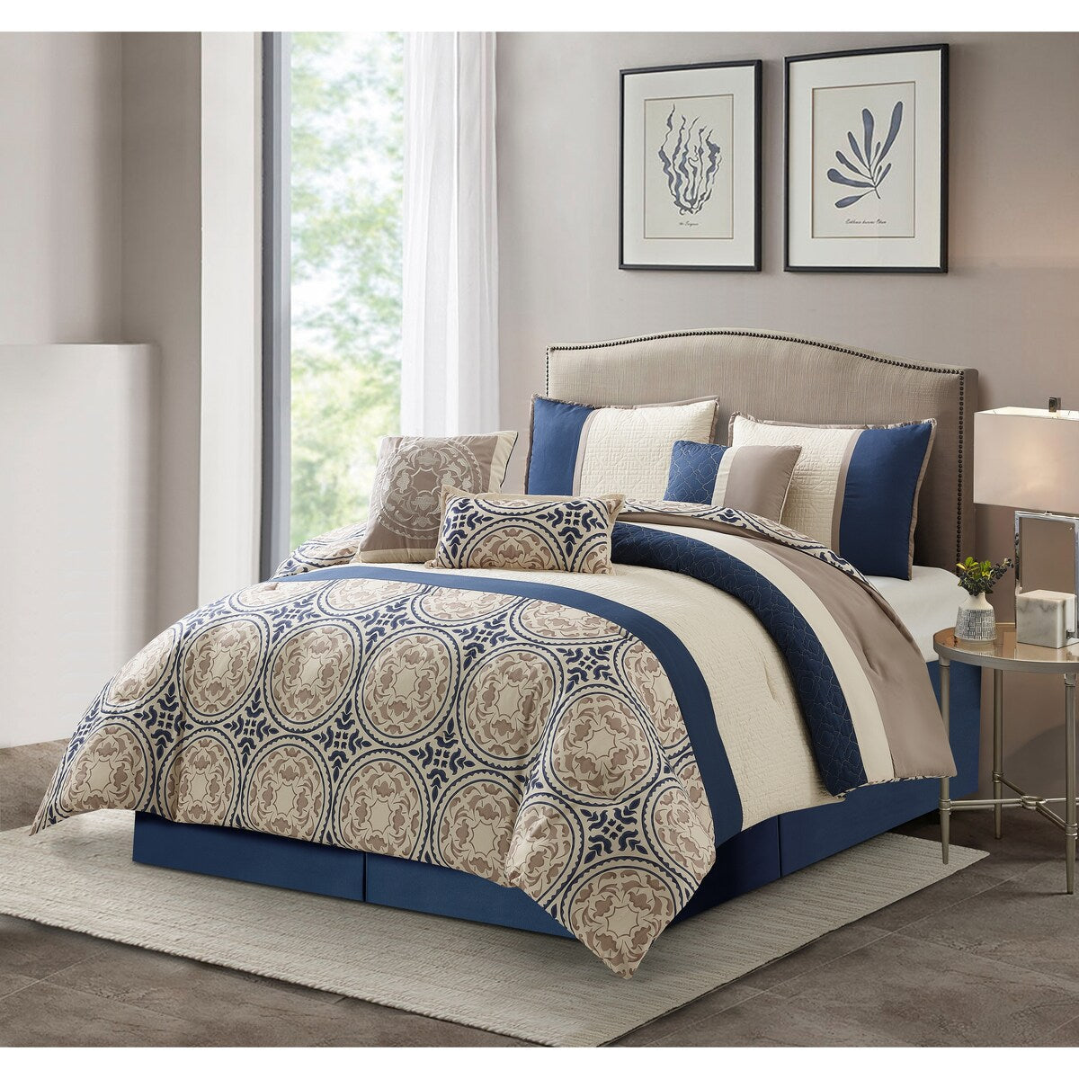 Nanshing Daffodil 7-Piece Medallion Print Comforter Set