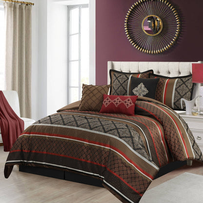 Nanshing Jensen 7 Piece Jacquard Geometric Comforter Set