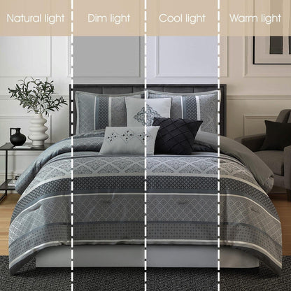 Nanshing Jensen 7 Piece Jacquard Geometric Comforter Set