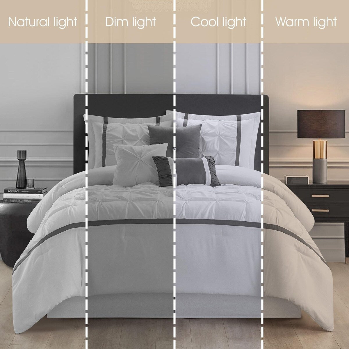 Nanshing Regala 7 Piece Minimalist Pinch Pleat Comforter Set