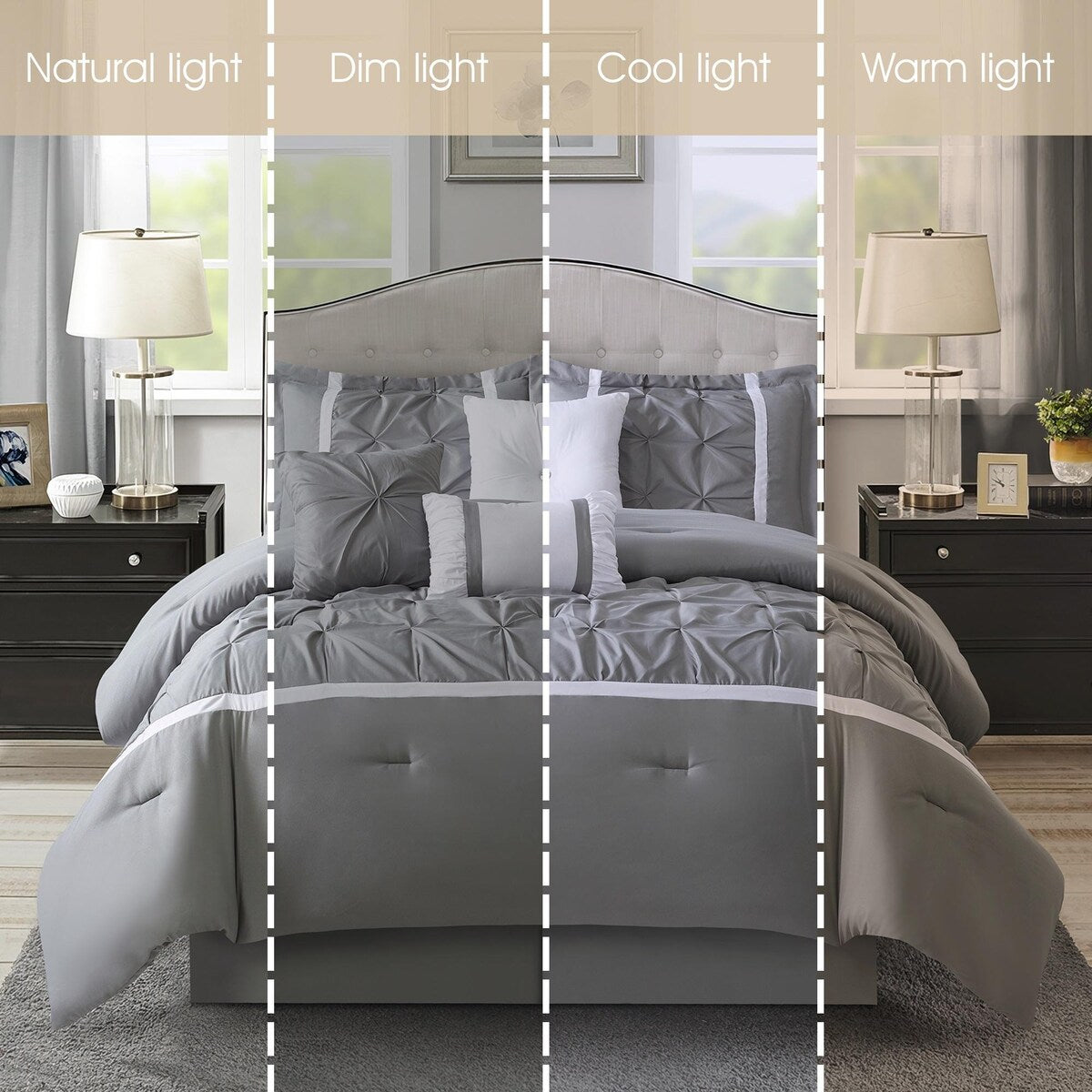 Nanshing Regala 7 Piece Minimalist Pinch Pleat Comforter Set